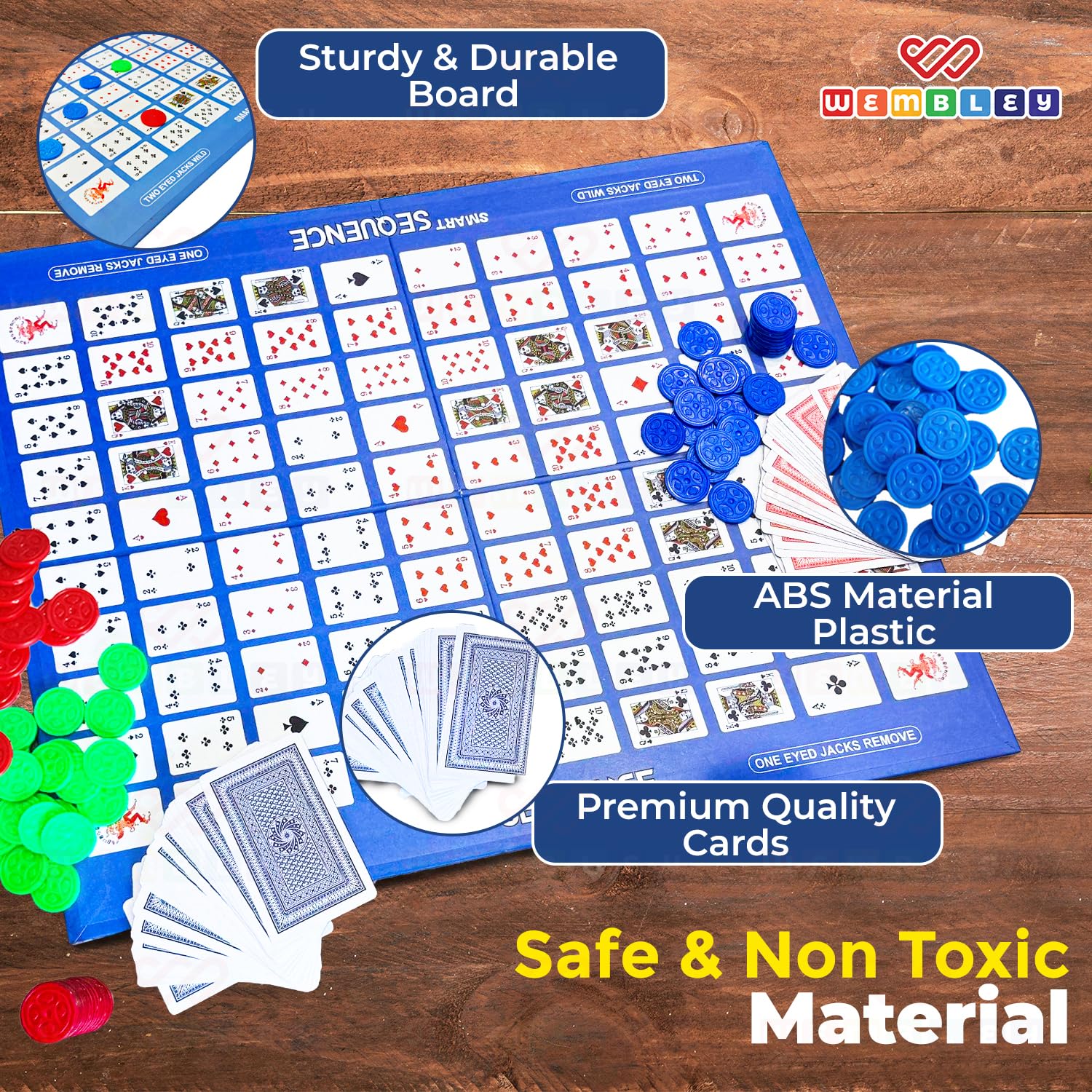 Sequence Strategy Board Game for Adults and Family at Home | Fun Card and Board Game for Kids | Educational and Party Game for Kids Ages 7 Plus, Activity Toy Gift Set for 2 to 12 Players - Image 8