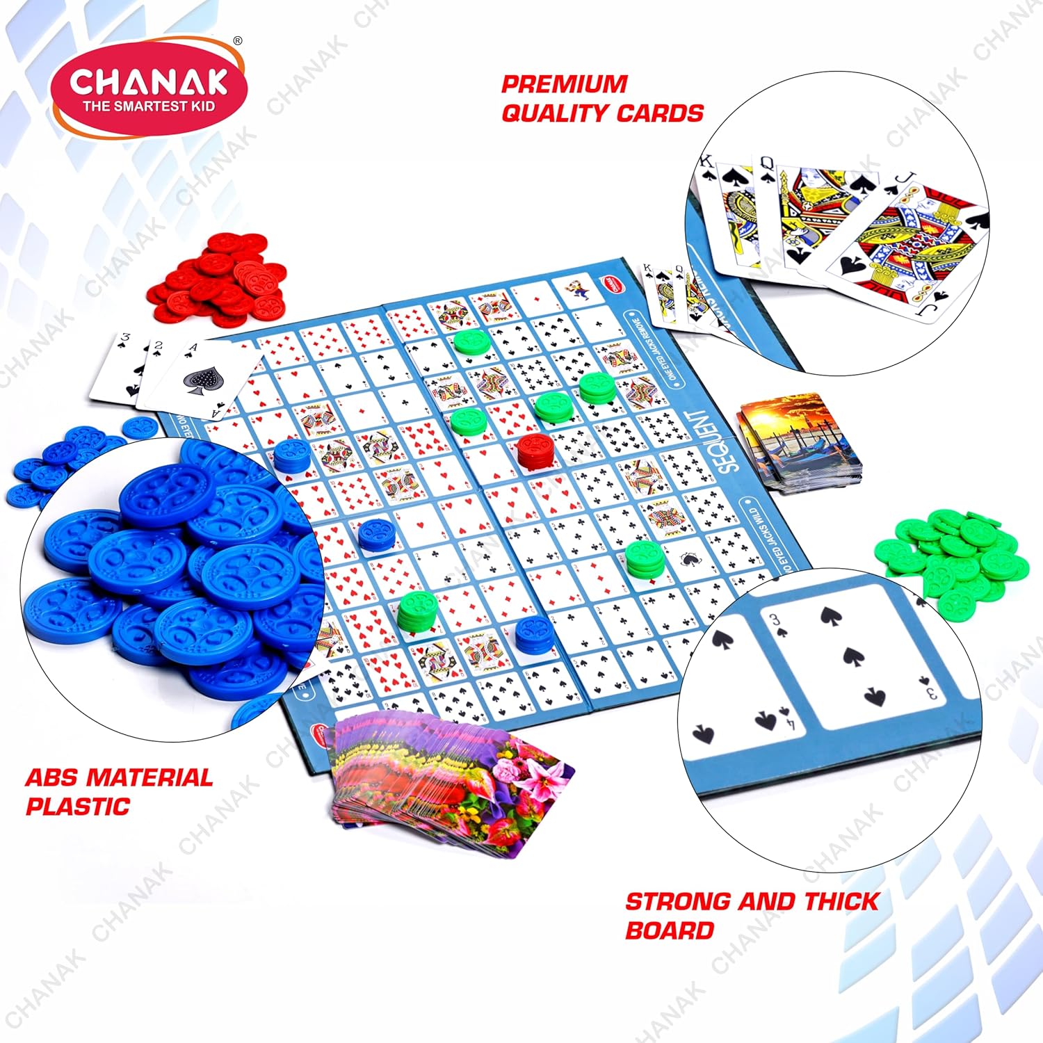 Make A Sequent Board Game, Strategy & Logic Challenging Game with Foldable Board, Plastic Chips & Cards, for Kids Above 7 Years (BIS Approved). - Image 7