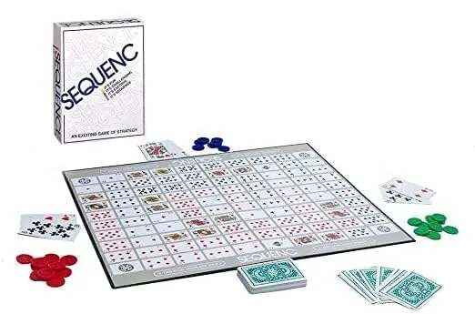 Sequence Board Game | Sequence Game with Folding Board, Cards and Chips | Playing Card, Suitable Family Game for Ages 7+ Years (Multicolor) - Image 4